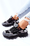 Sportowe Damskie Buty Cross Jeans Czarno Szare II2R4019C