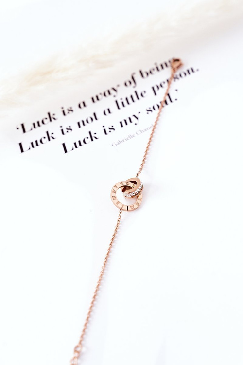 Bransoletka Na Łańcuszku Z Cyrkoniami Różowe Złoto