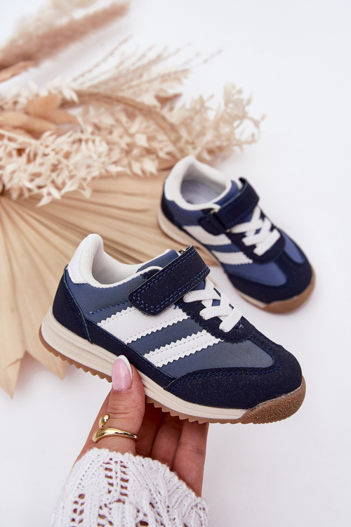 Dziecięce Sneakersy Buty Sportowe Na Rzep Granatowe Viona