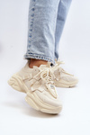 Sneakersy Damskie Na Masywnej Podeszwie Beżowe Windamella