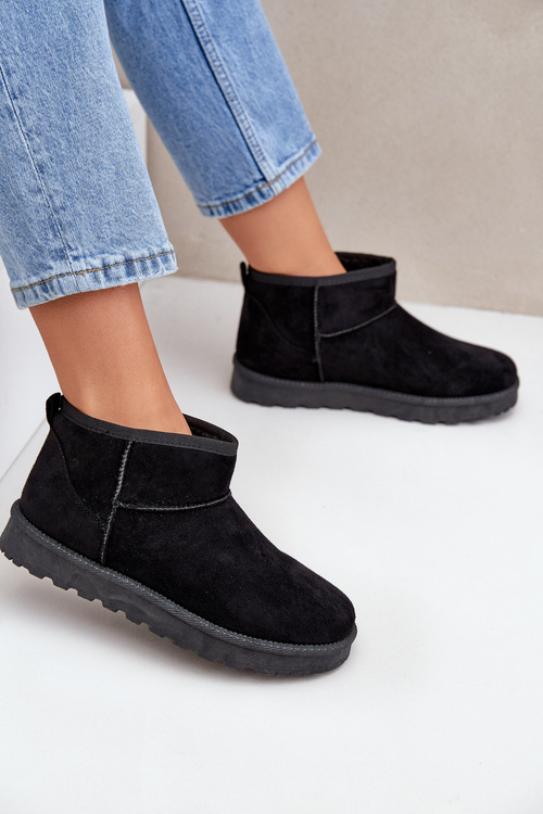 Śniegowce Damskie Z Eko Zamszu Czarne Noliri