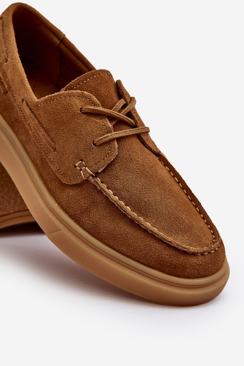 Zamszowe Męskie Półbuty Mokasyny Big Star NN174198 Camel