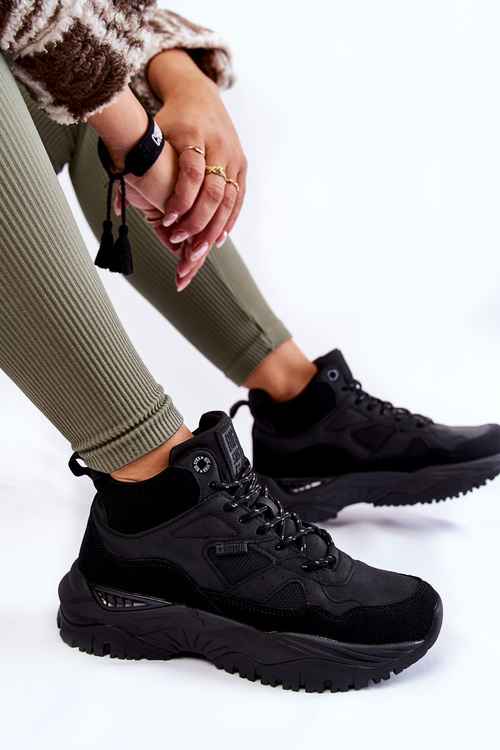 Damskie Wysokie Buty Sportowe Memory Foam System Big Star KK274356 Czarne