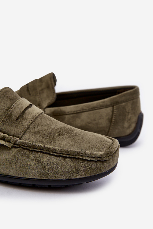 Męskie Zamszowe Mokasyny Ciemnozielone Wesley