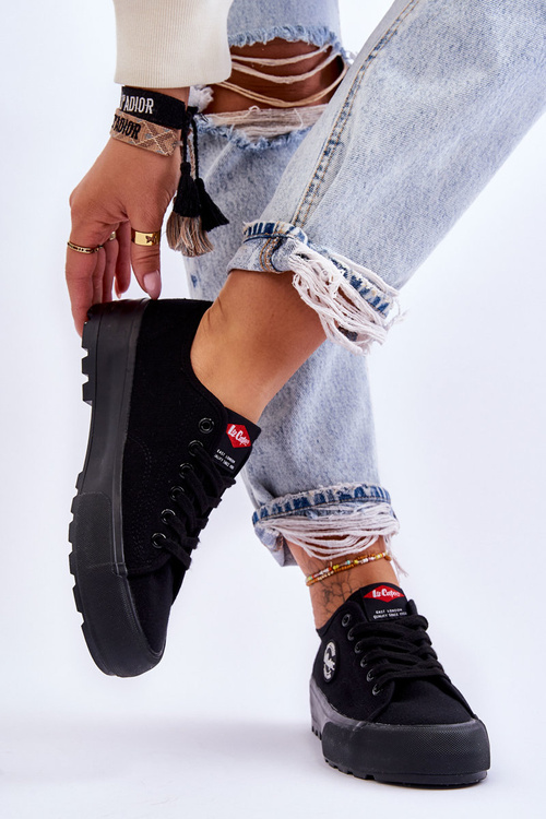 Niskie Damskie Trampki Na Platformie Lee Cooper LCW-23-44-1652L Czarne