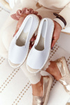 Skórzane Espadryle Na Plecionej Podeszwie Big Star HH274506 Białe