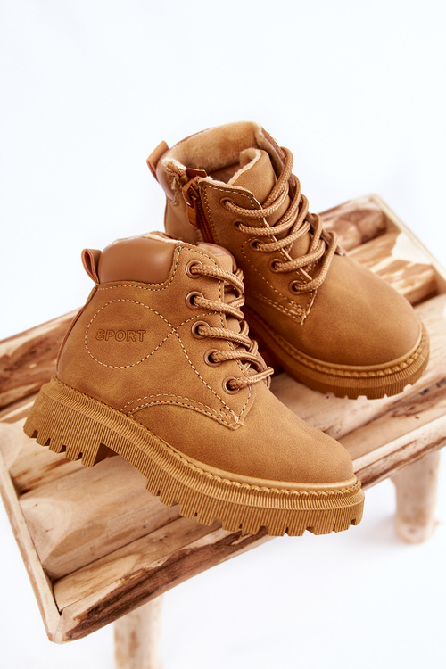 Dziecięce Ocieplane Botki Trapery Camel Cheddy