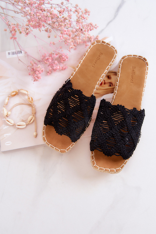 Lekkie Damskie Klapki Czarne Polly