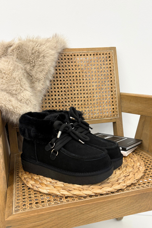 Śniegowce Damskie Z Naturalnego Zamszu D.Franklin DFSH375006 Czarne