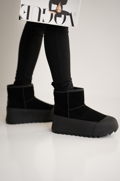 Ocieplane Zamszowe Śniegowce Na Platformie Big Star OO274A213 Czarne