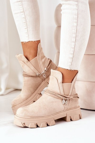 Ocieplane Botki Sztyblety Beżowe Good Idea