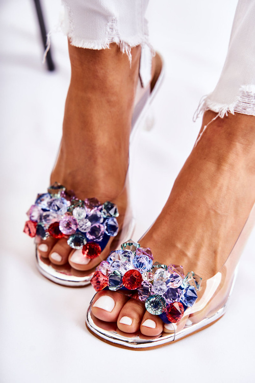 Eleganckie Czółenka Z Ozdobą Srebrne Amalia