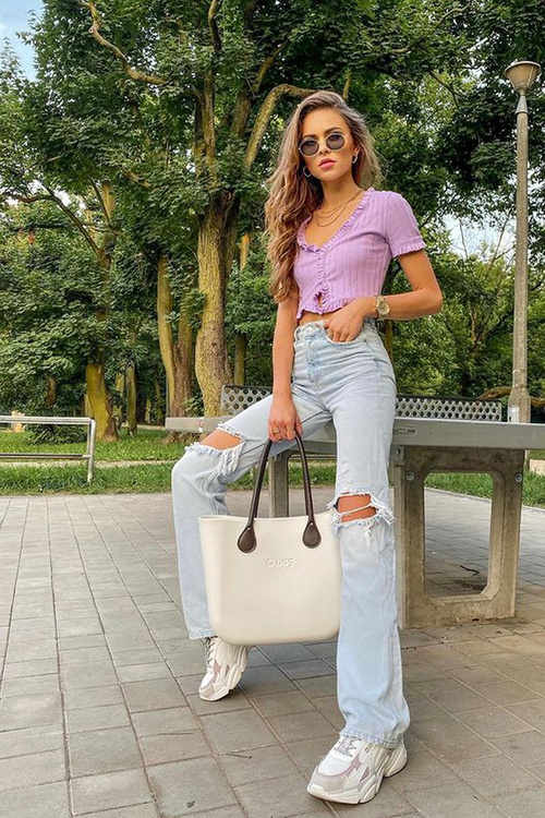 Damskie Sportowe Buty Memory Foam Big Star HH274255 Biało-Fioletowe