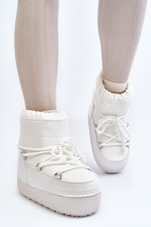 Damskie Śniegowce Z Wiązaniem Białe Toolsa