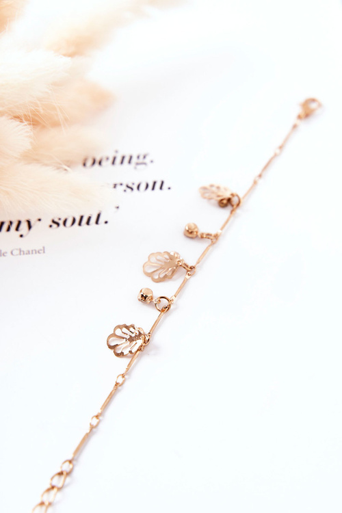 Bransoletka Zawieszki Listek Cyrkonie Złota Berolti