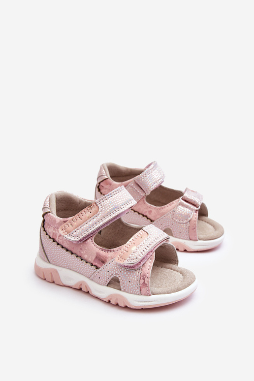 Dziecięce Wygodne Sandałki Na Rzepy Różowe Alaska