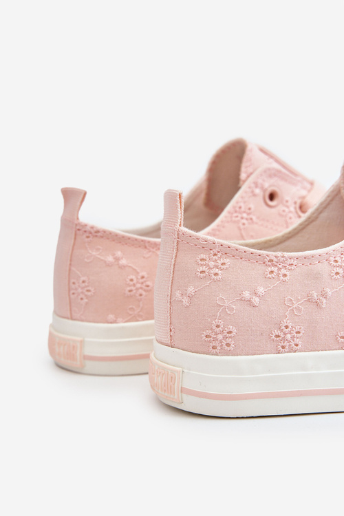 Damskie Trampki Z Haftem Big Star LL274224 Różowe