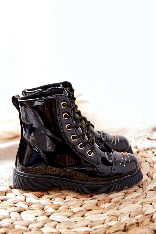 Ocieplane Botki Workery Na Suwak Czarne Mousie