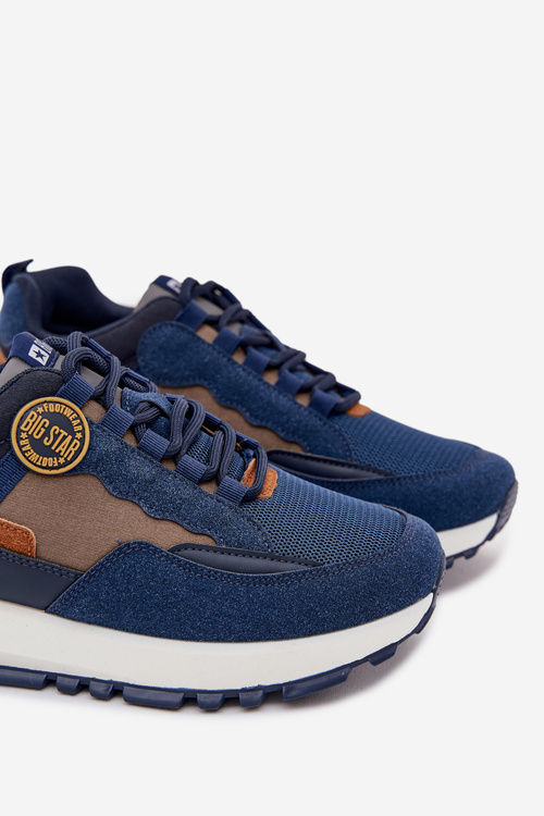 Buty Sportowe Sneakersy Męskie Big Star RR174279 HI-POLY SYSTEM Granatowe