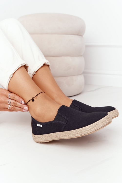 Espadryle Na Plecionej Podeszwie Big Star DD274017 Czarne