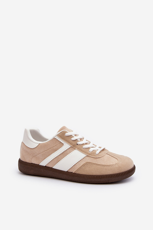 Damskie Niskie Sneakersy Buty Sportowe Beżowe Eudiopis