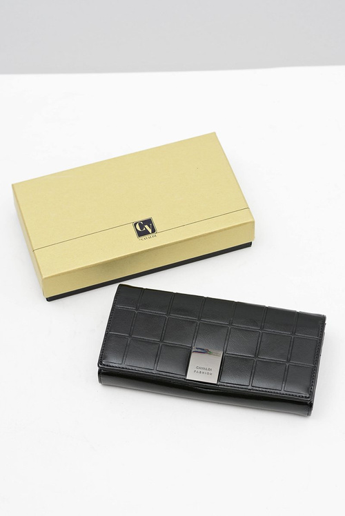 Duży Damski Czarny Portfel