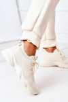 Damskie Sportowe Buty Sneakersy Beżowe Fashion