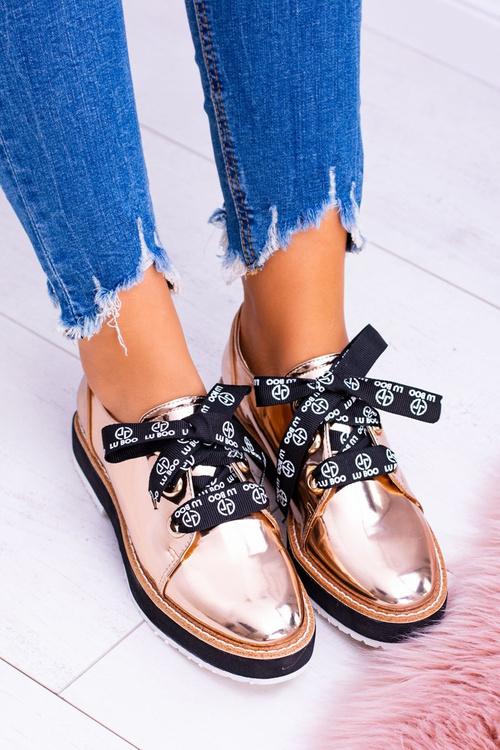 Lu Boo Damskie Półbuty Złoty Róż Moonlight