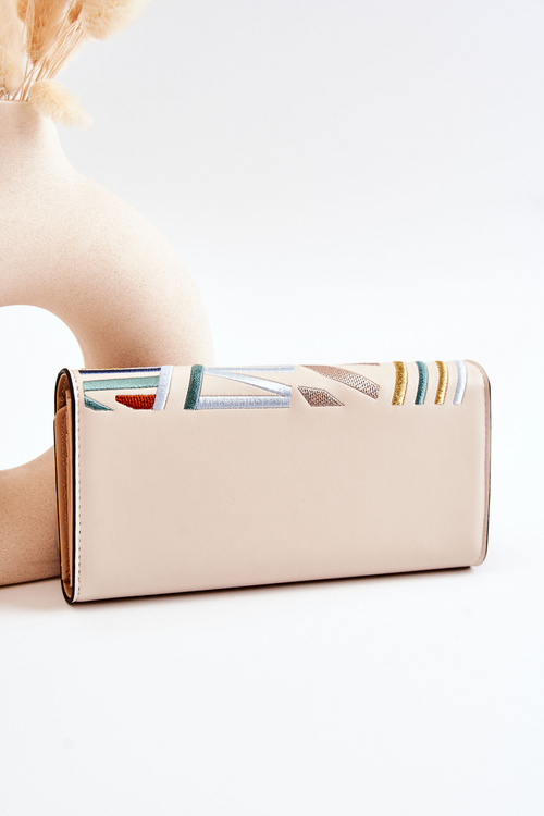 Damski Duży Portfel Skórzany NOBO M0120-CM00 Beżowy