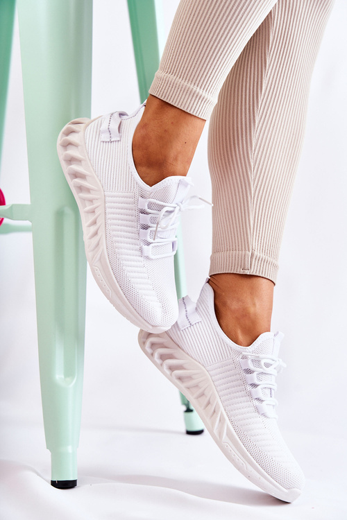 Damskie Sportowe Buty Materiałowe Białe Lenney