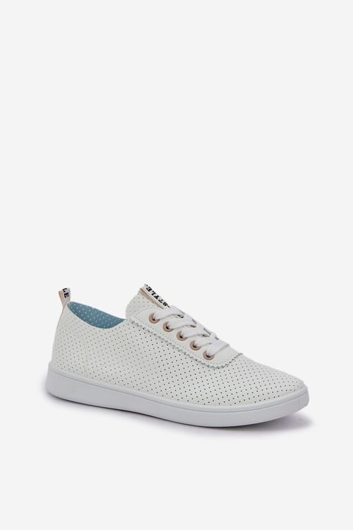 Damskie Ażurowe Sznurowane Trampki Jasnobeżowe Carinel