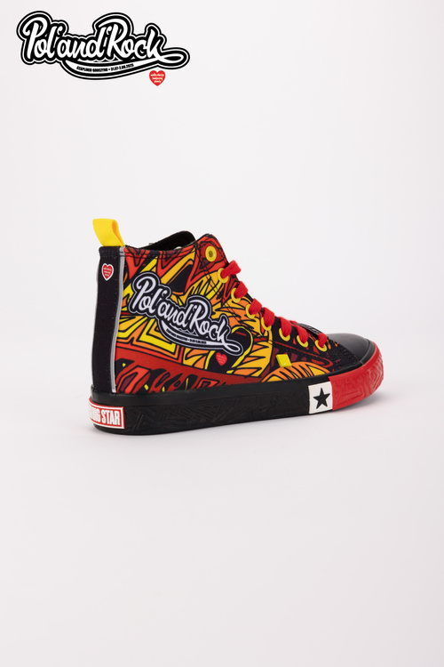 Trampki Pol'and'Rock Festival X Big Star SS174501 Czarno-Czerwone