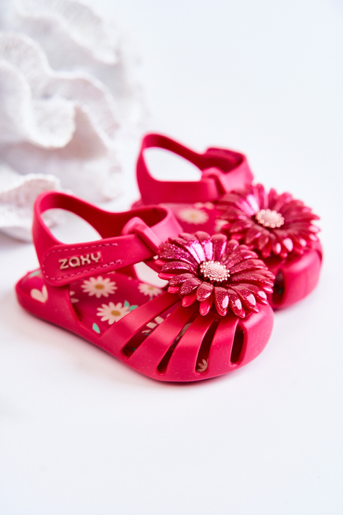 Dziecięce Sandałki Na Rzep Pachnące ZAXY JJ385030 Ciemnoróżowe