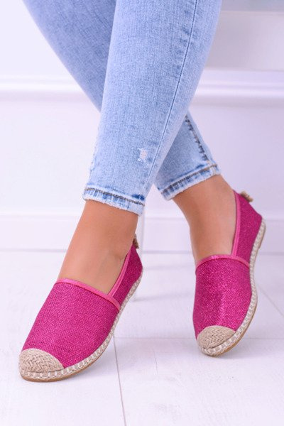 Brokatowe Espadryle Lu Boo Fuksja