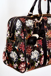 Duża Torba Podróżna NOBO M3150-CM20 Kwiaty Czarna