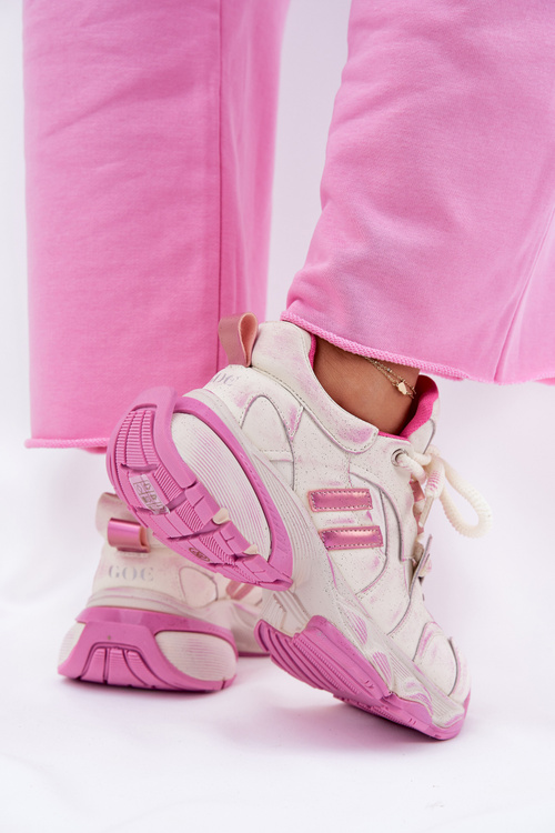 Skórzane Sneakersy Damskie GOE RR2N4038 Różowe