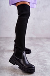 Wysokie Damskie Kozaki Za Kolano Czarne Austin
