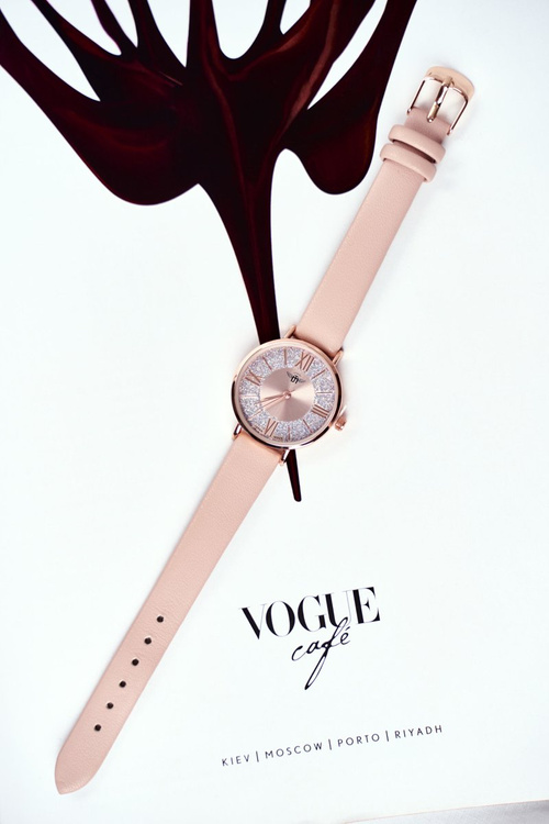 Damski Zegarek Michael John Jasno Różowy Brokat Romano