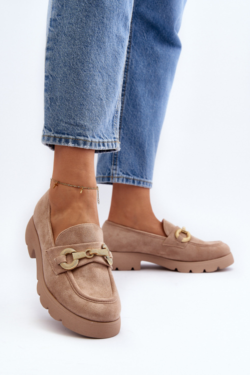 Damskie Mokasyny Z Ozdobą Beżowe Railenes