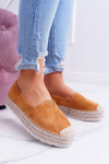 Wsuwane Zamszowe Espadryle Camel Mariako