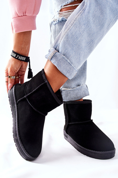 Damskie Skórzane Śniegowce Big Star II274440 Czarne