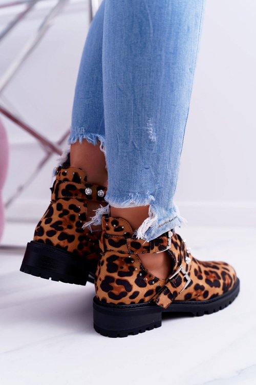 Panterkowe Botki z Wycięciami Cadenza