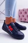 Trampki Damskie Big Star Granatowe z Sercem EE274258