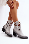 Skórzane Botki Z Wycięciami Maciejka 06412-11 Białe