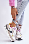 Damskie Sneakersy Sportowe Big Star KK274099 Biało-Beżowe