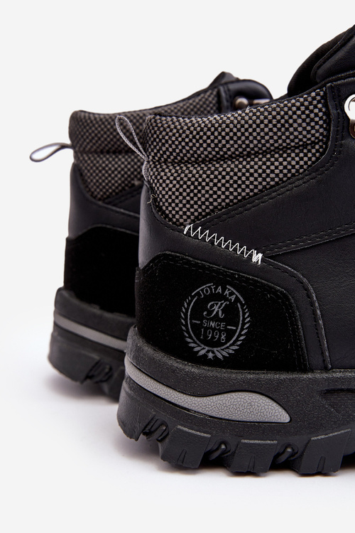 Męskie Buty Trekkingowe Trapery Sznurowane Czarne Salomene