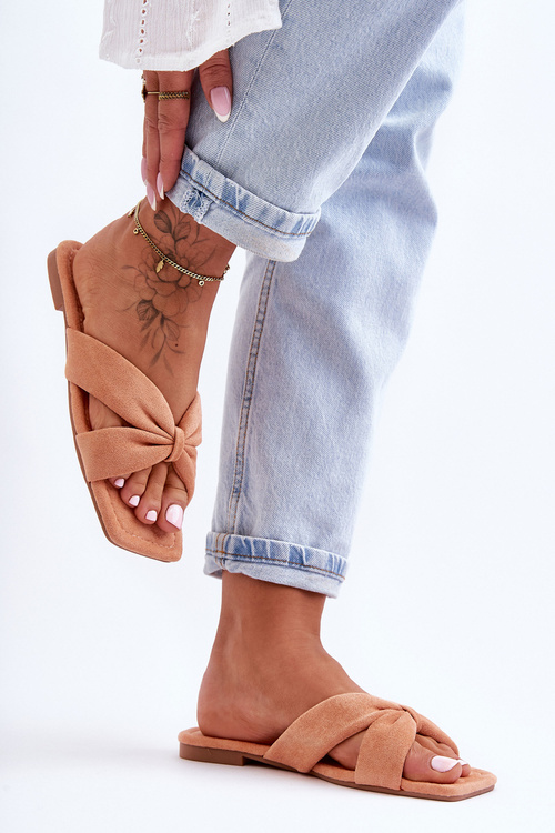 Damskie Welurowe Klapki Pomarańczowe Vanilla Sky