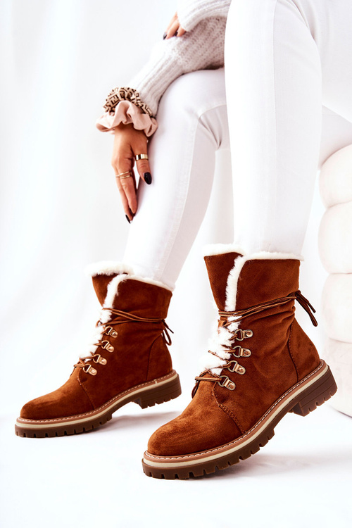 Botki Trapery Ocieplane Camel Nelby