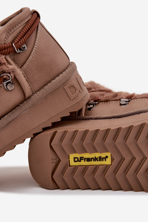 Śniegowce Dziecięce Młodzieżowe Z Futerkiem D.Franklin DFSH370011 Brązowe