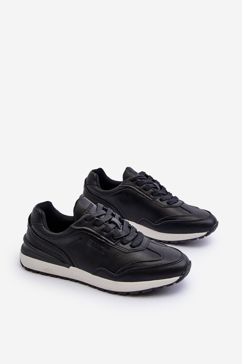 Sneakersy Męskie Skórzane BIG STAR NN174287 Czarne